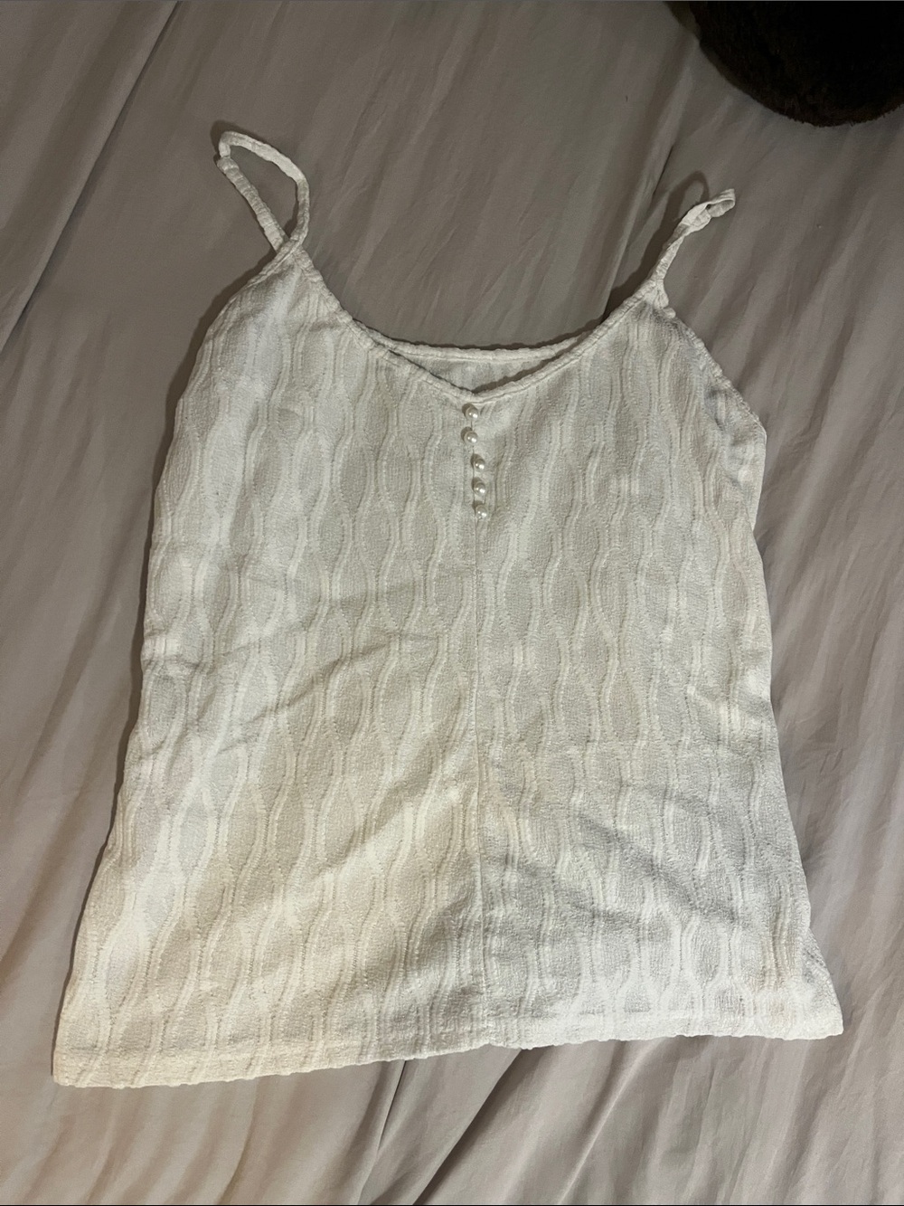 White Textured Cable-Knit Cami Tank Top - Women